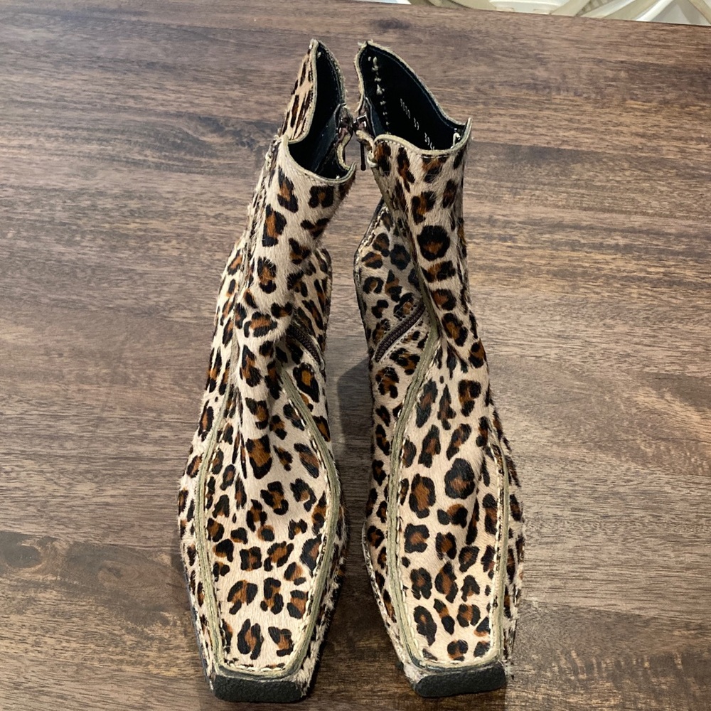 Pons Quintana Leopard Print Ankle Boots